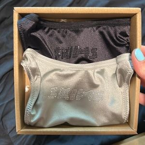 Skims size medium rhinestone stretch satin thong g string